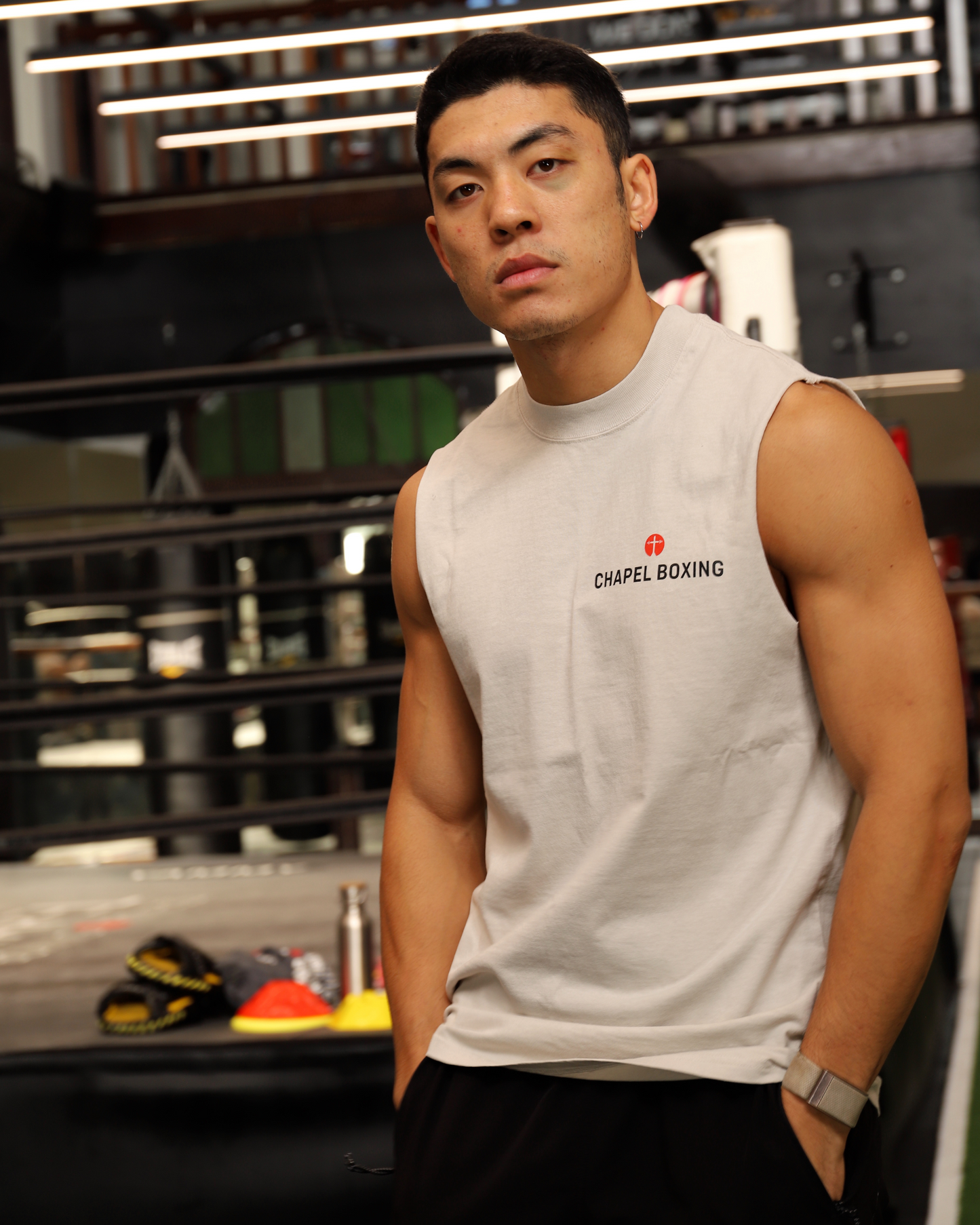 CREAM WHITE TEE - SLEEVELESS